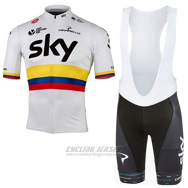 2017 Cycling Jersey Sky UCI World Champion Manica Short Sleeve and Bib Short