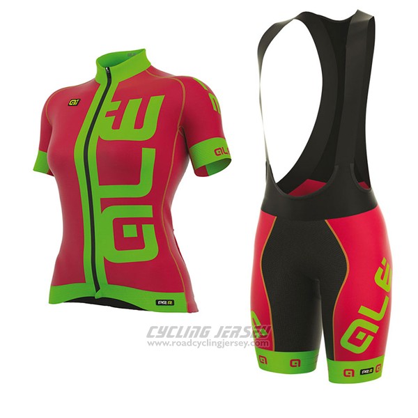 2017 Cycling Jersey Women ALE Prr Arcobaleno Pink and Green Short Sleeve and Bib Short