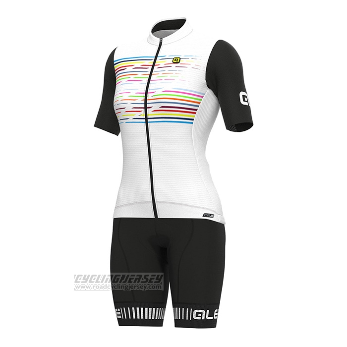 2022 Cycling Jersey Women ALE Pink White Short Sleeve and Bib Short