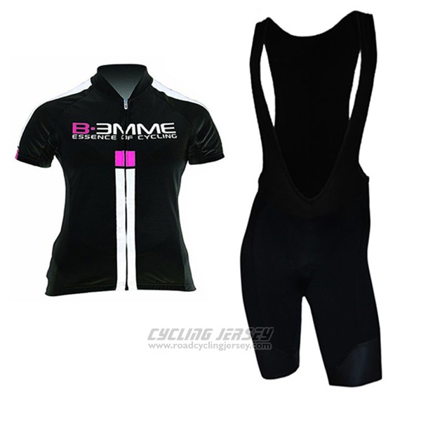 2017 Cycling Jersey Women Biemme Black and White Short Sleeve and Bib Short