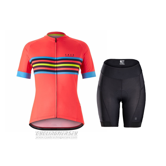 2021 Cycling Jersey Women Bontrage Orange Short Sleeve and Bib Short