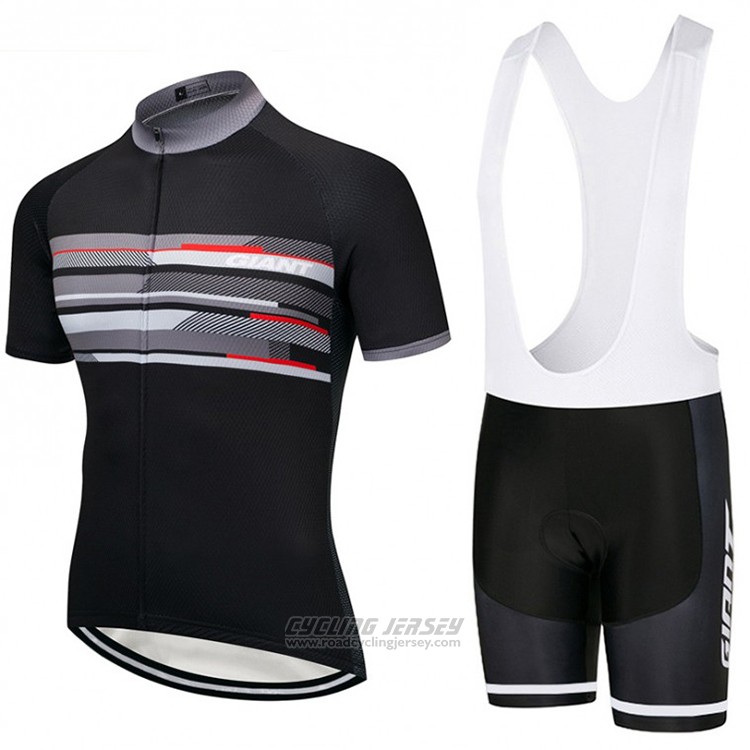 2018 Cycling Jersey Giant Black and Gray Short Sleeve and Bib Short