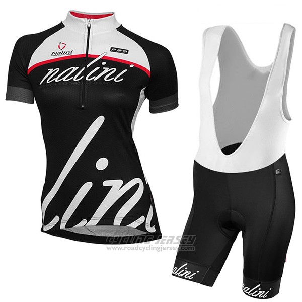 2017 Cycling Jersey Women Nalini Classic Black Short Sleeve and Bib Short