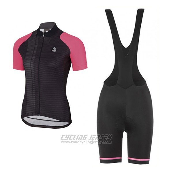 2017 Cycling Jersey Women Etxeondo Neo Black and Pink Short Sleeve and Bib Short