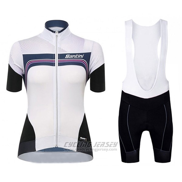 2017 Cycling Jersey Women Santini Queen Of The Mountains White Short Sleeve and Bib Short