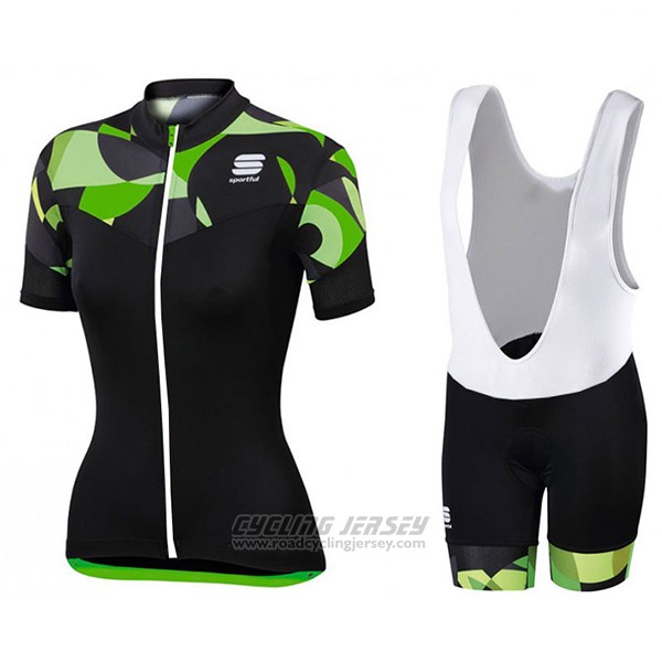 2017 Cycling Jersey Women Sportful Primavera Black Short Sleeve and Bib Short