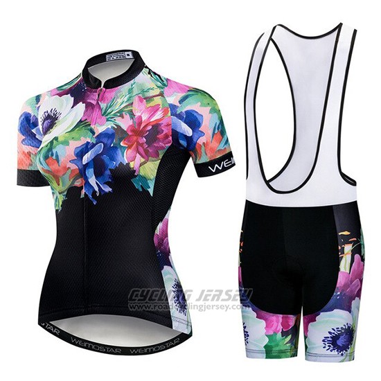 2019 Cycling Jersey Women Weimostar Black Green Pink Short Sleeve and Bib Short