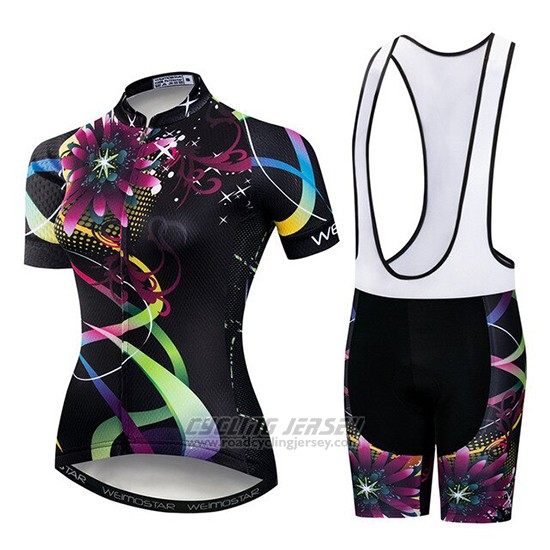 2019 Cycling Jersey Women Weimostar Black Pink Green Short Sleeve and Bib Short